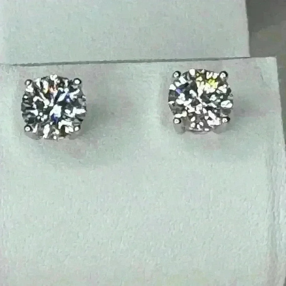 Moissanite 2 c.t.w Earrings GRA CERTIFIED - Picture 5 of 12
